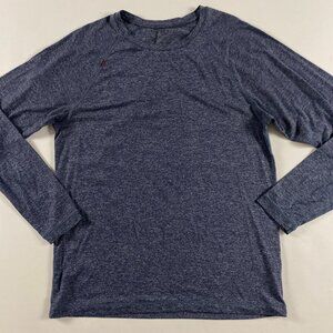 Rhone Reign Long Sleeve Shirt Men's Medium Gray Blue Heather Performance Workout